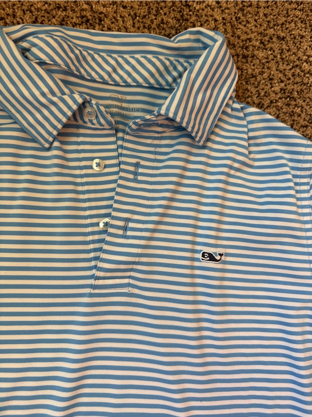 Boys xlarge striped vineyard vines polo